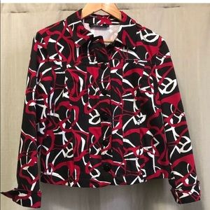 Tribal Sz 6 Jacket Red Black White Cotton Spandex